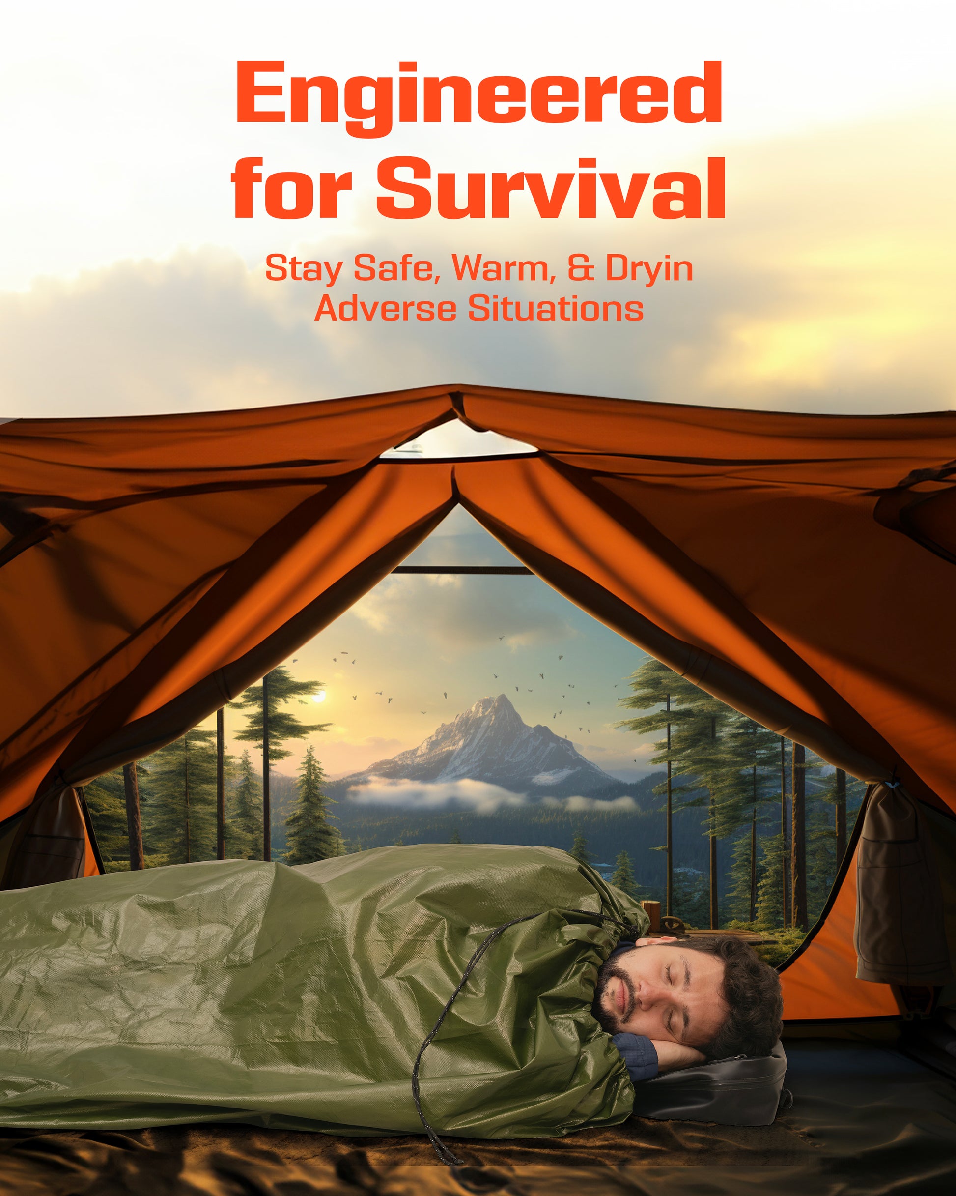 5-Pack Emergency Sleeping Bags – Thermal Survival Blanket For Camping Hiking