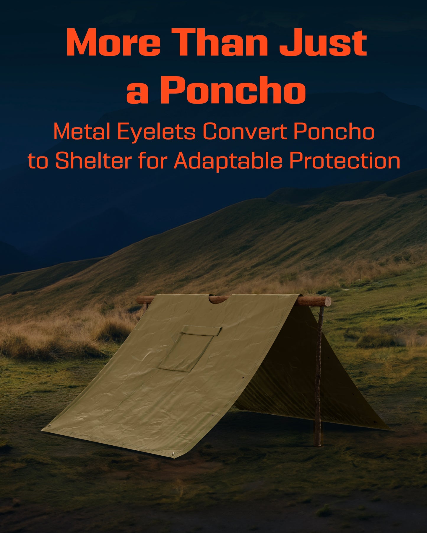 canvas poncho tent P4X Heavy Duty Emergency Poncho – PREPARED4X