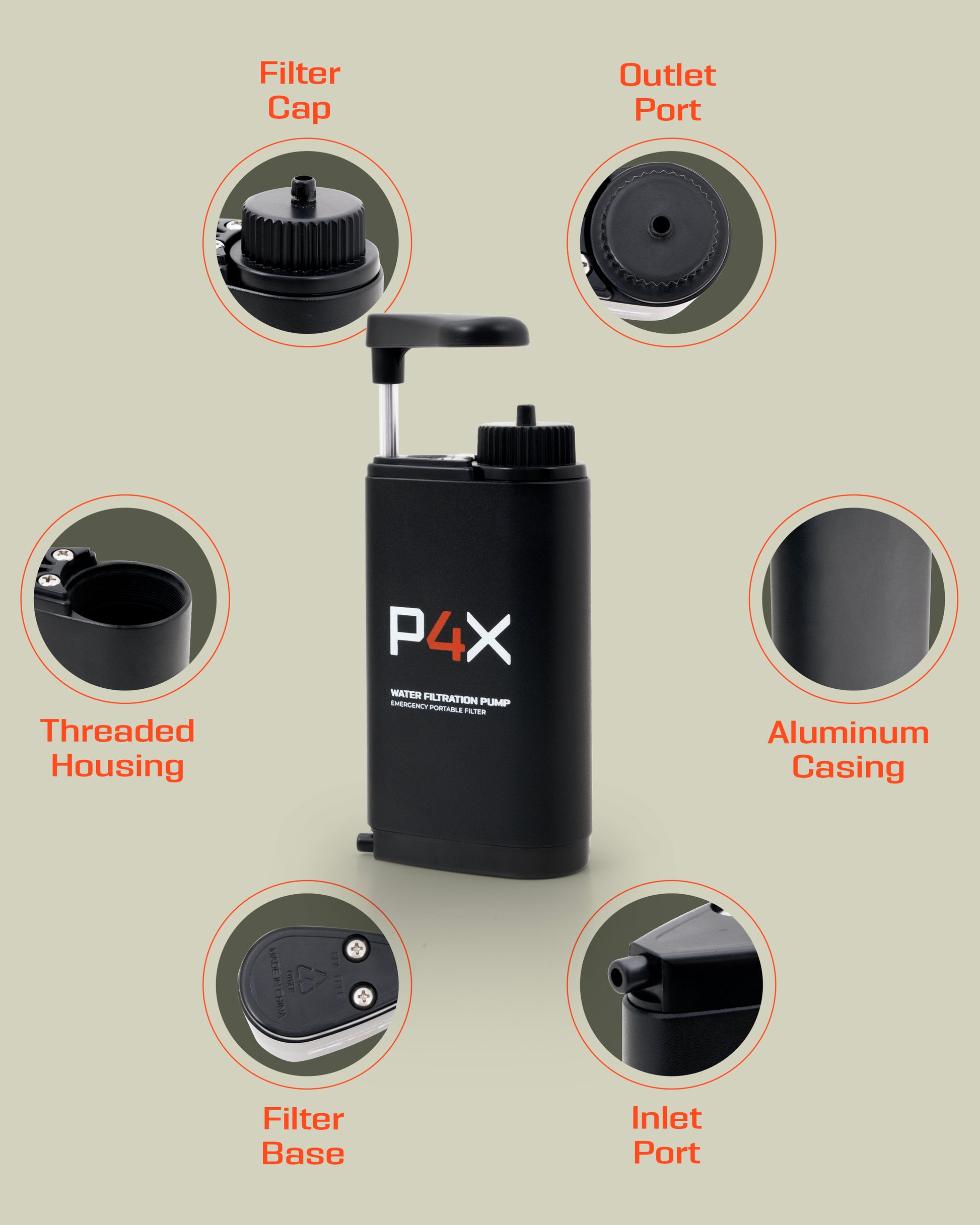 Portable Hand Pump Water Filter w/4x Water Pouches,Camping Portable Hand Pump Water Filter w/4x Water Pouches,Camping