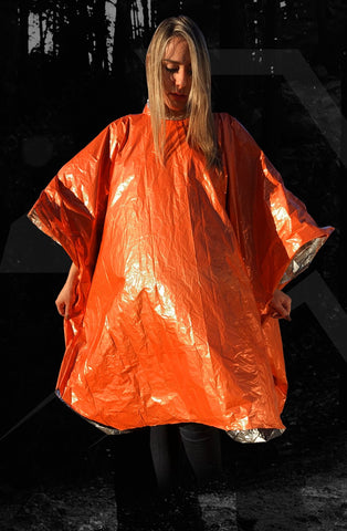 PREPARED4X Emergency Rain Poncho with Mylar Blanket Liner