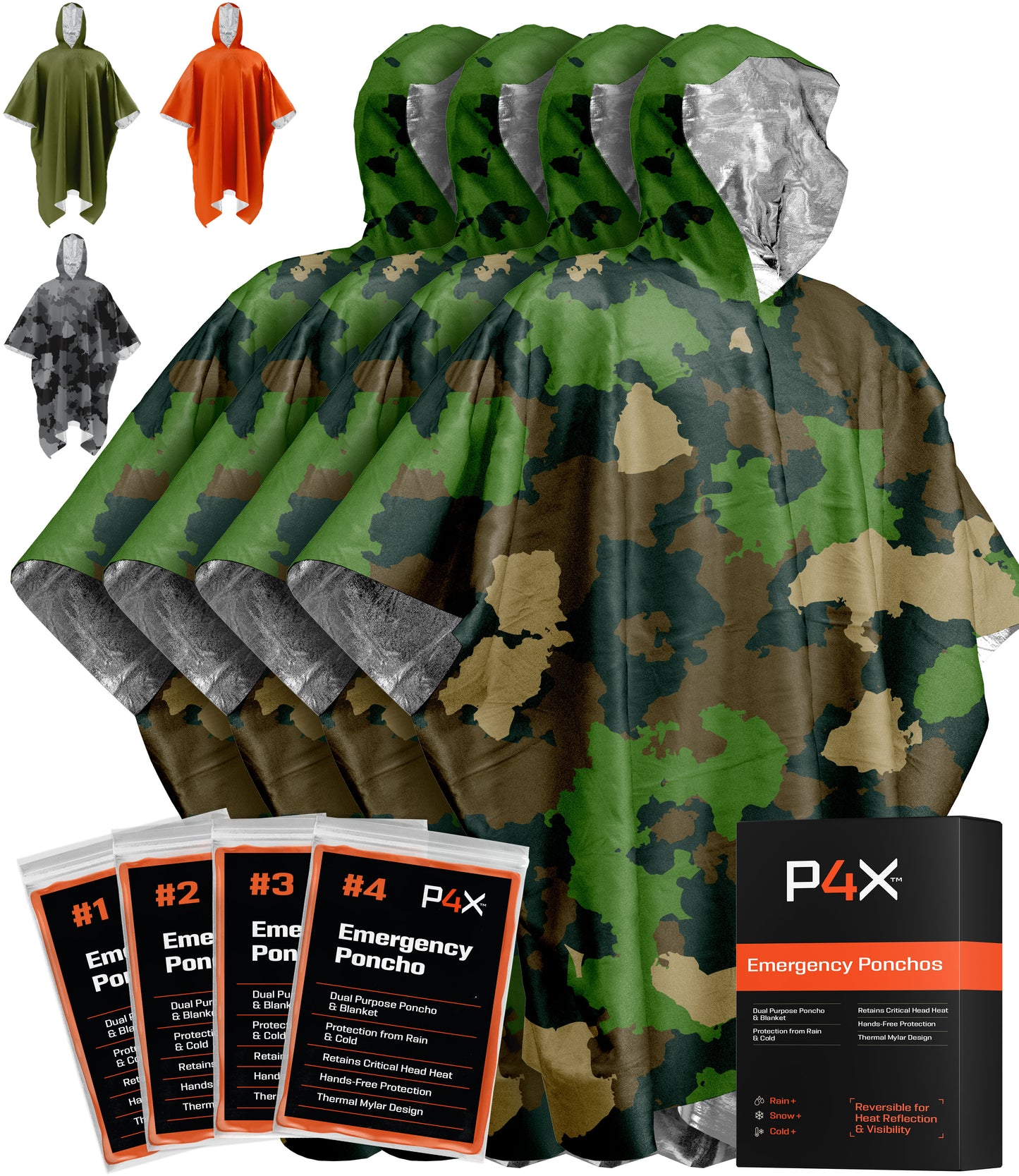 PREPARED4X Mylar Emergency Poncho