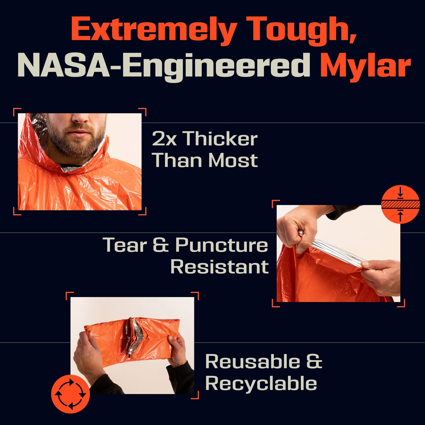 PREPARED4X Mylar Emergency Poncho